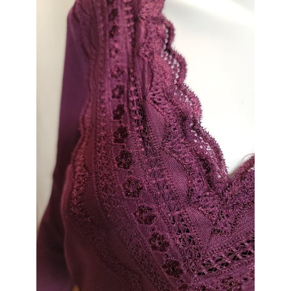 Cable & Gauge Purple 3/4 Sleeve V Neck Blouse Size S - Picture 2 of 8